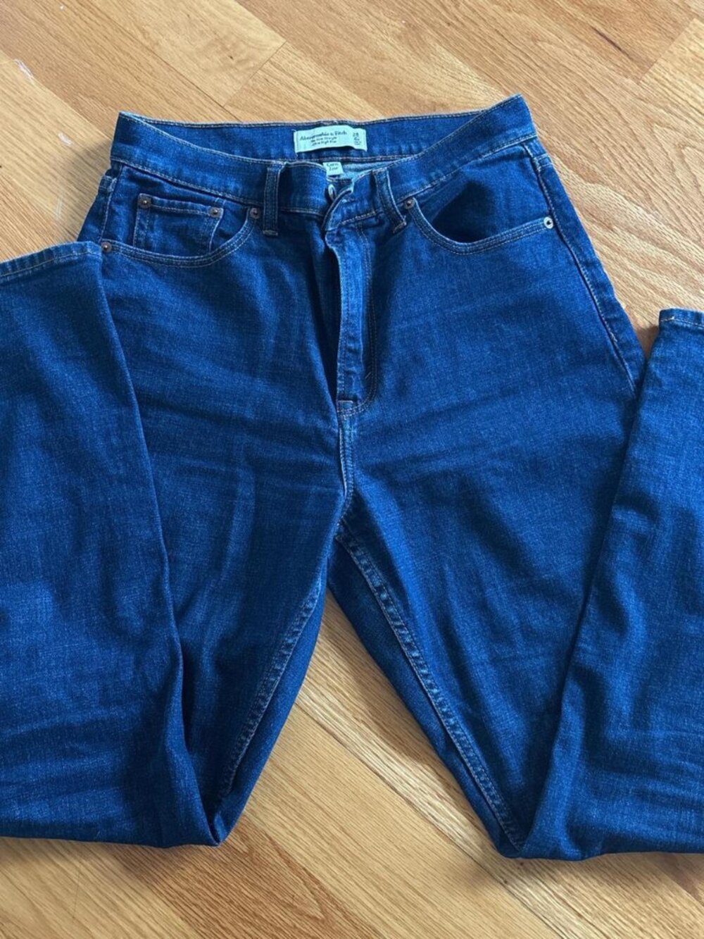 abercrombie & fitch curve love high rise straight leg jeans